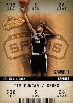 2002-03 Fleer Authentix #7 Tim Duncan