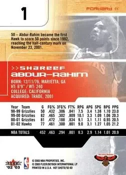 Back of Shareef Abdur-Rahim
