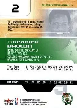 Back of Kedrick Brown