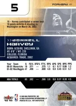 Back of Donnell Harvey