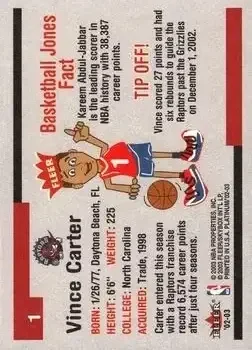 Back of Vince Carter