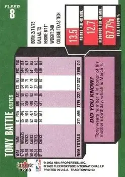 Back of Tony Battie
