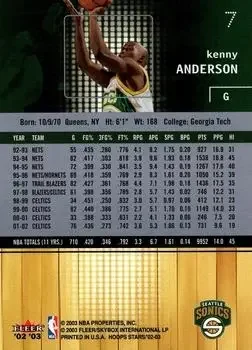 Back of Kenny Anderson