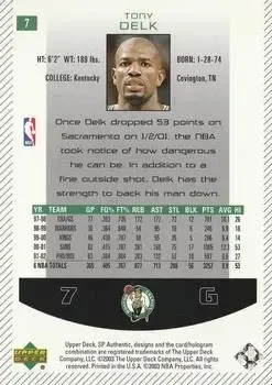 Back of Tony Delk