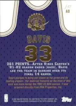 Back of Antonio Davis