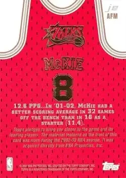 Back of Aaron McKie