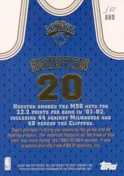 Back of Allan Houston