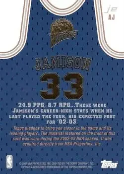 Back of Antawn Jamison
