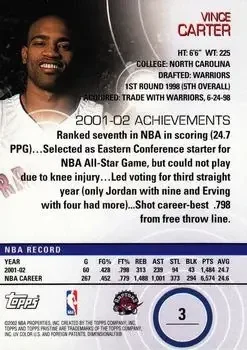 Back of Vince Carter
