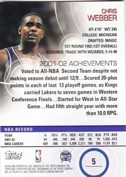 Back of Chris Webber