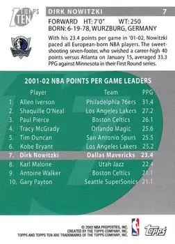 Back of Dirk Nowitzki