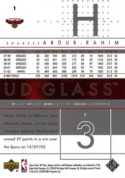 Back of Shareef Abdur-Rahim