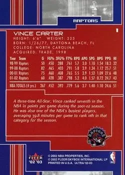 Back of Vince Carter