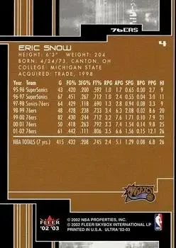 Back of Eric Snow