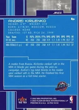 Back of Andrei Kirilenko