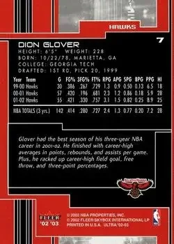 Back of Dion Glover