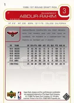 Back of Shareef Abdur-Rahim