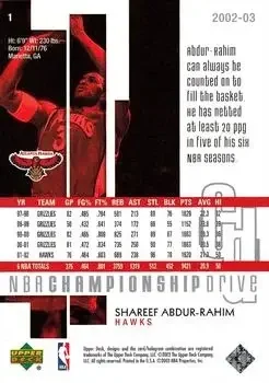 Back of Shareef Abdur-Rahim
