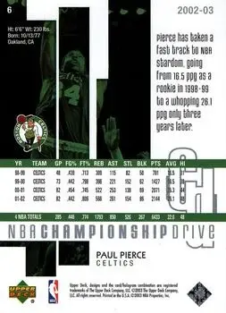 Back of Paul Pierce