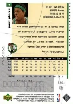 Back of Paul Pierce