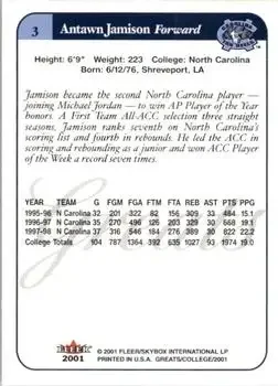Back of Antawn Jamison