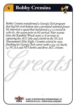 Back of Bobby Cremins