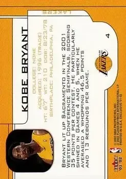 Back of Kobe Bryant