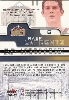 Back of Raef LaFrentz