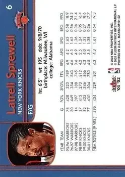Back of Latrell Sprewell