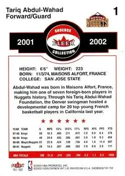 Back of Tariq Abdul-Wahad