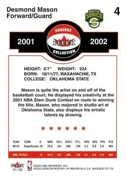 Back of Desmond Mason