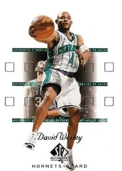 2001-02 SP Authentic #8 - David Wesley - Charlotte Hornets