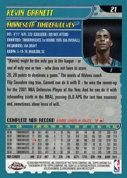 Back of Kevin Garnett