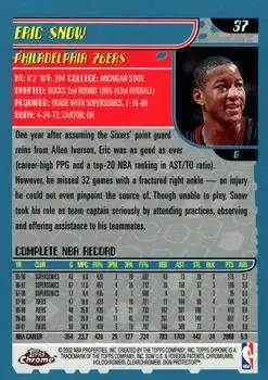 Back of Eric Snow