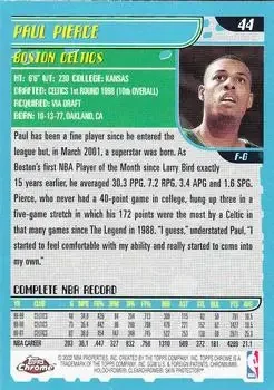 Back of Paul Pierce