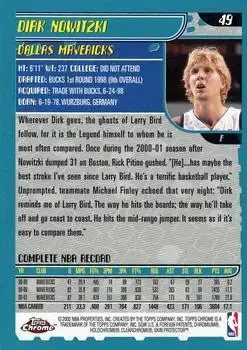 Back of Dirk Nowitzki