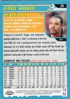 Back of Latrell Sprewell