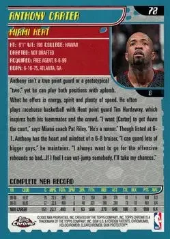 Back of Anthony Carter