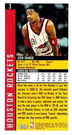 Back of Steve Francis
