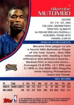 Back of Dikembe Mutombo
