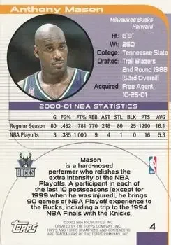 Back of Anthony Mason