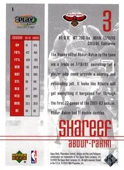 Back of Shareef Abdur-Rahim