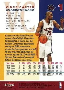 Back of Vince Carter