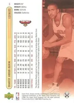 Back of Shareef Abdur-Rahim