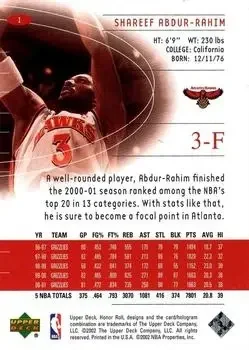 Back of Shareef Abdur-Rahim