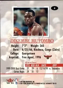 Back of Dikembe Mutombo