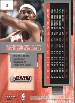 Back of Rasheed Wallace
