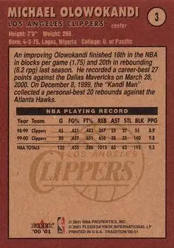 Back of Michael Olowokandi