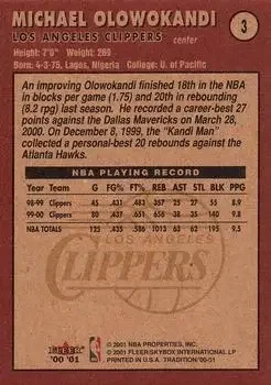 Back of Michael Olowokandi