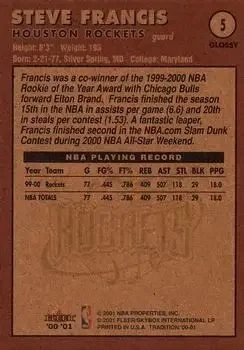 Back of Steve Francis